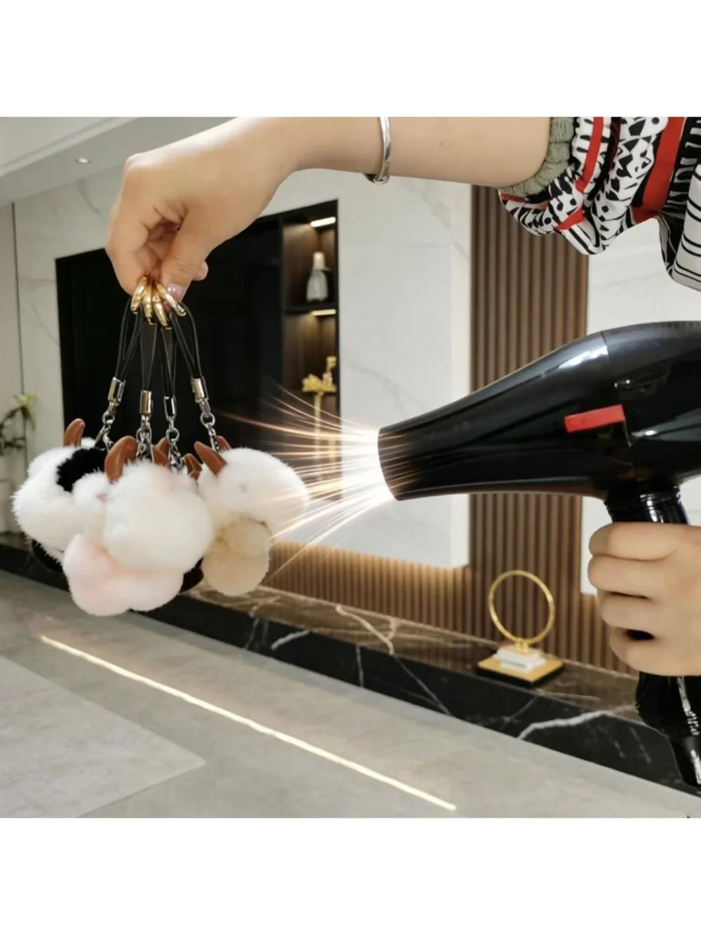 Cute Plush Cow Keychain | Soft Animal Key Chain for Bags & Car Keys | Perfect